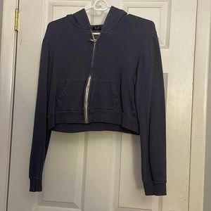 Brandy Cropped Blue Hoodie